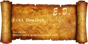 Eckl Dominik névjegykártya